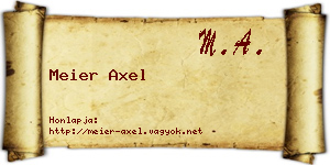 Meier Axel névjegykártya